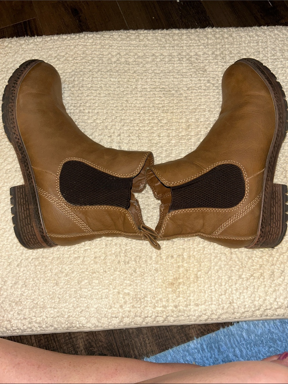 Women's Brown Chelsea Ankle Boots with Stretch Panels